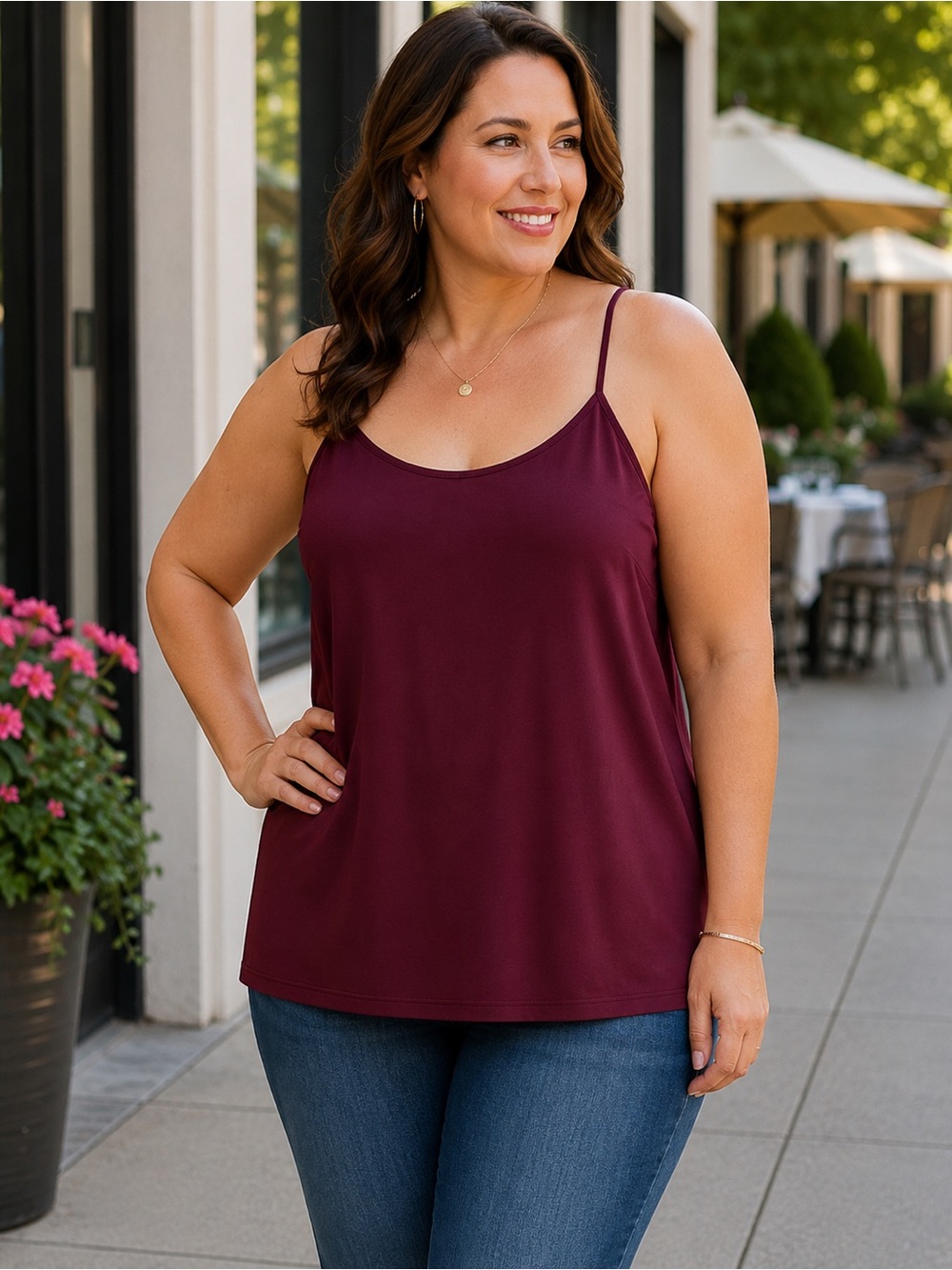 LANE BRYANT Camisole Cami Tank Scoop Neck Adjustable Straps Flowy Women’s 22/24